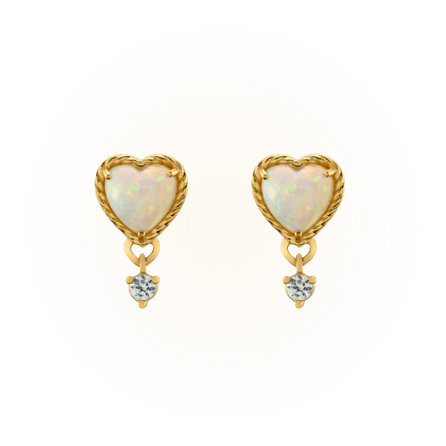 Opal Heart Earring