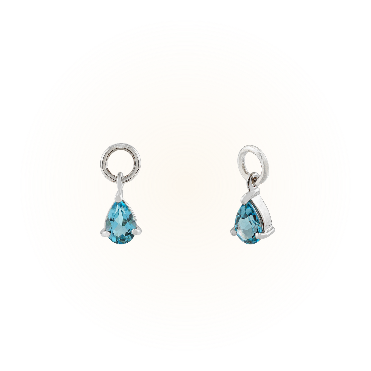 Swiss Blue Topaz Hoop Charm