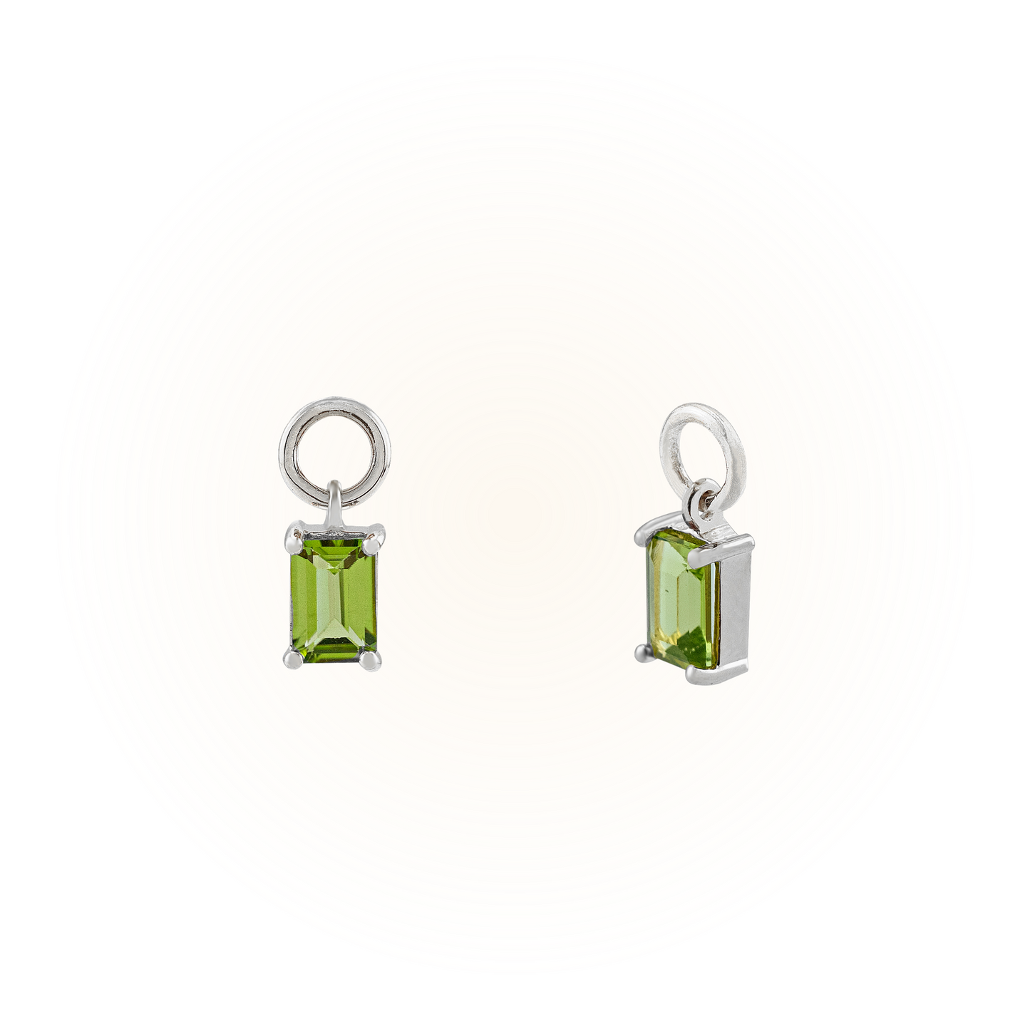 Lime Green Peridot Hoop Charm