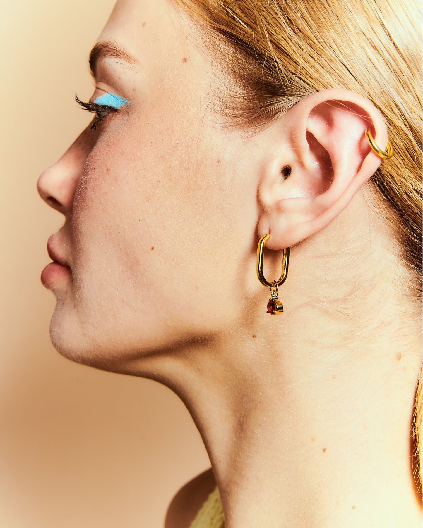 Pink Topaz Hoop Charm