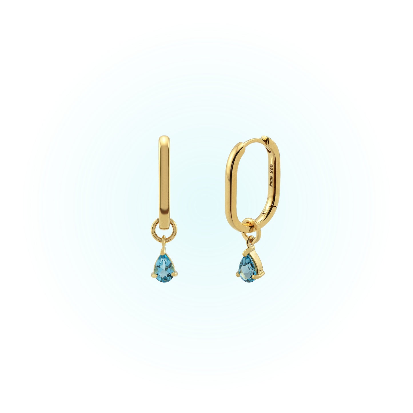 Swiss Blue Topaz Hoop Charm