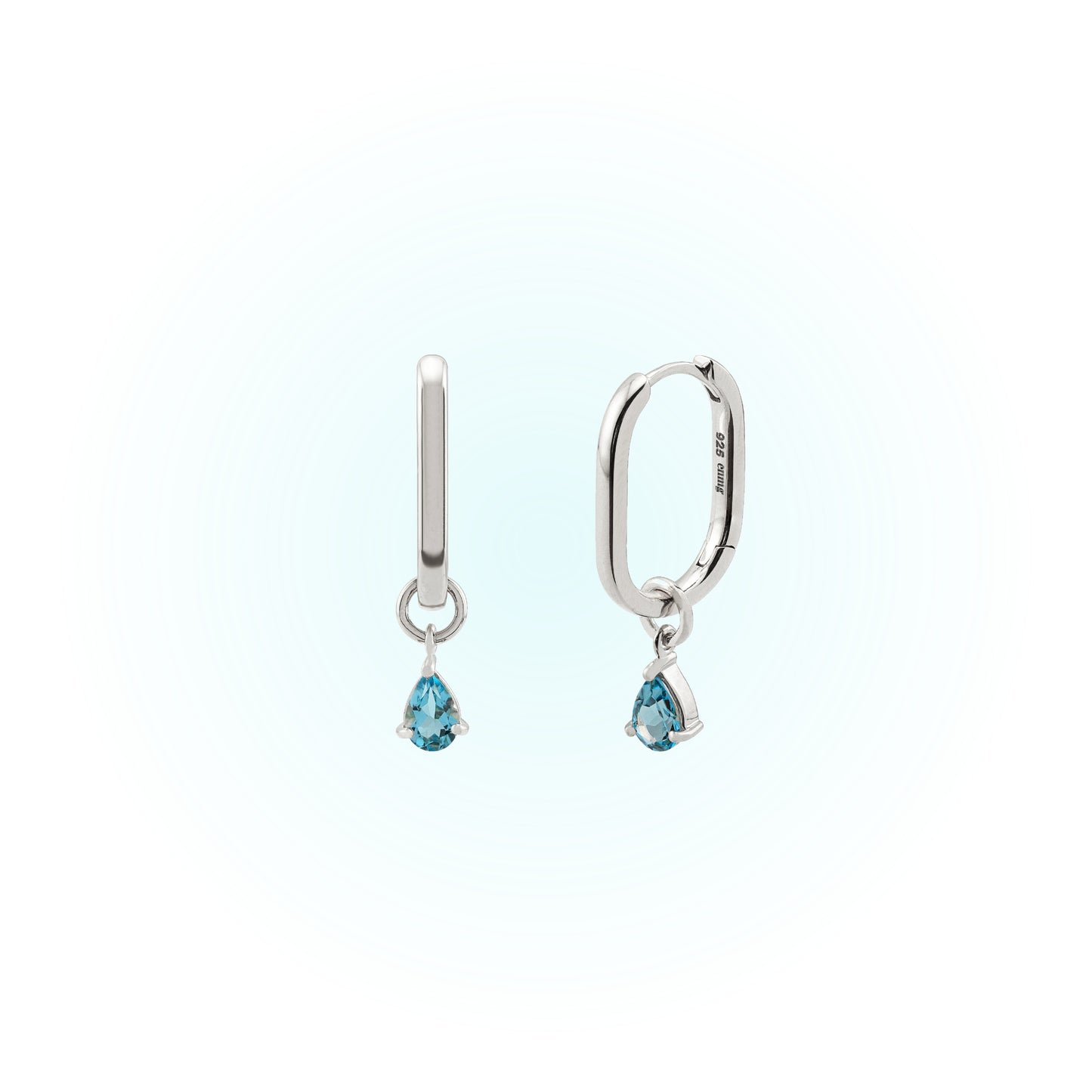 Swiss Blue Topaz Hoop Charm