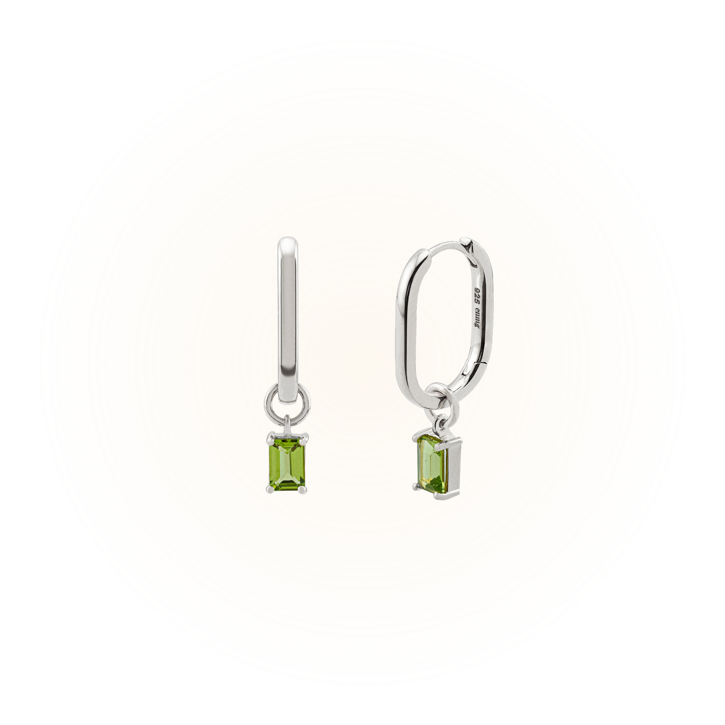 Lime Green Peridot Hoop Charm